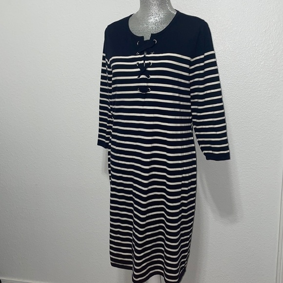 Talbots Dresses & Skirts - Navy Blue, White Striped Dress - Talbots size 10